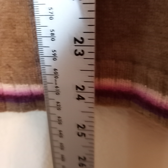 VTG Soft Lambswool Sweater Tan & Purple Turtleneck by Jillian Jones XL - Picture 6 of 7